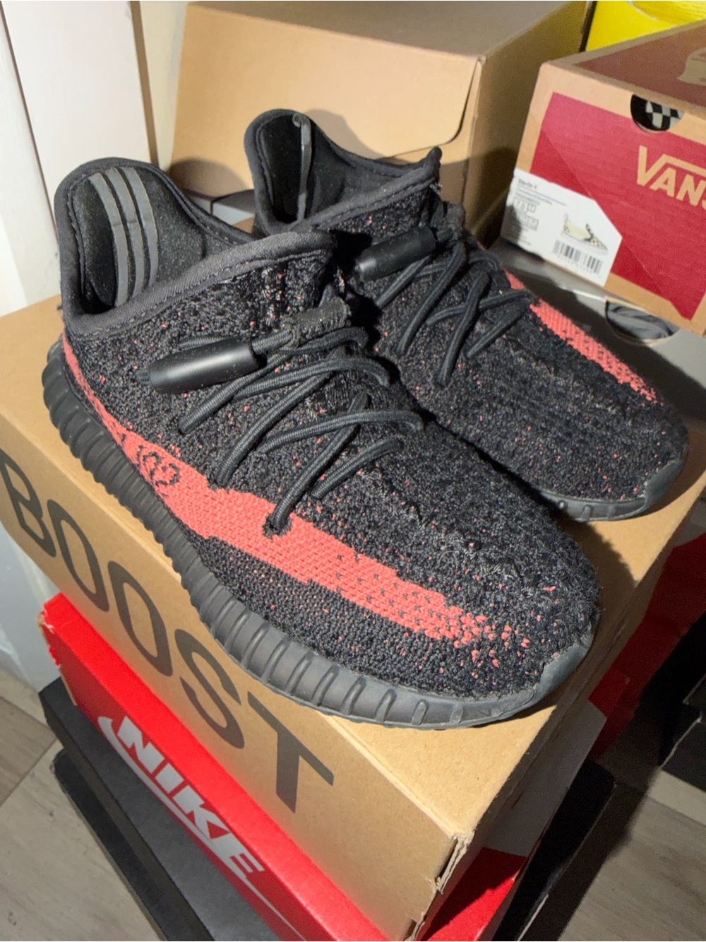 adidas Yeezy Boost 350 V2 Black with Red Stripe